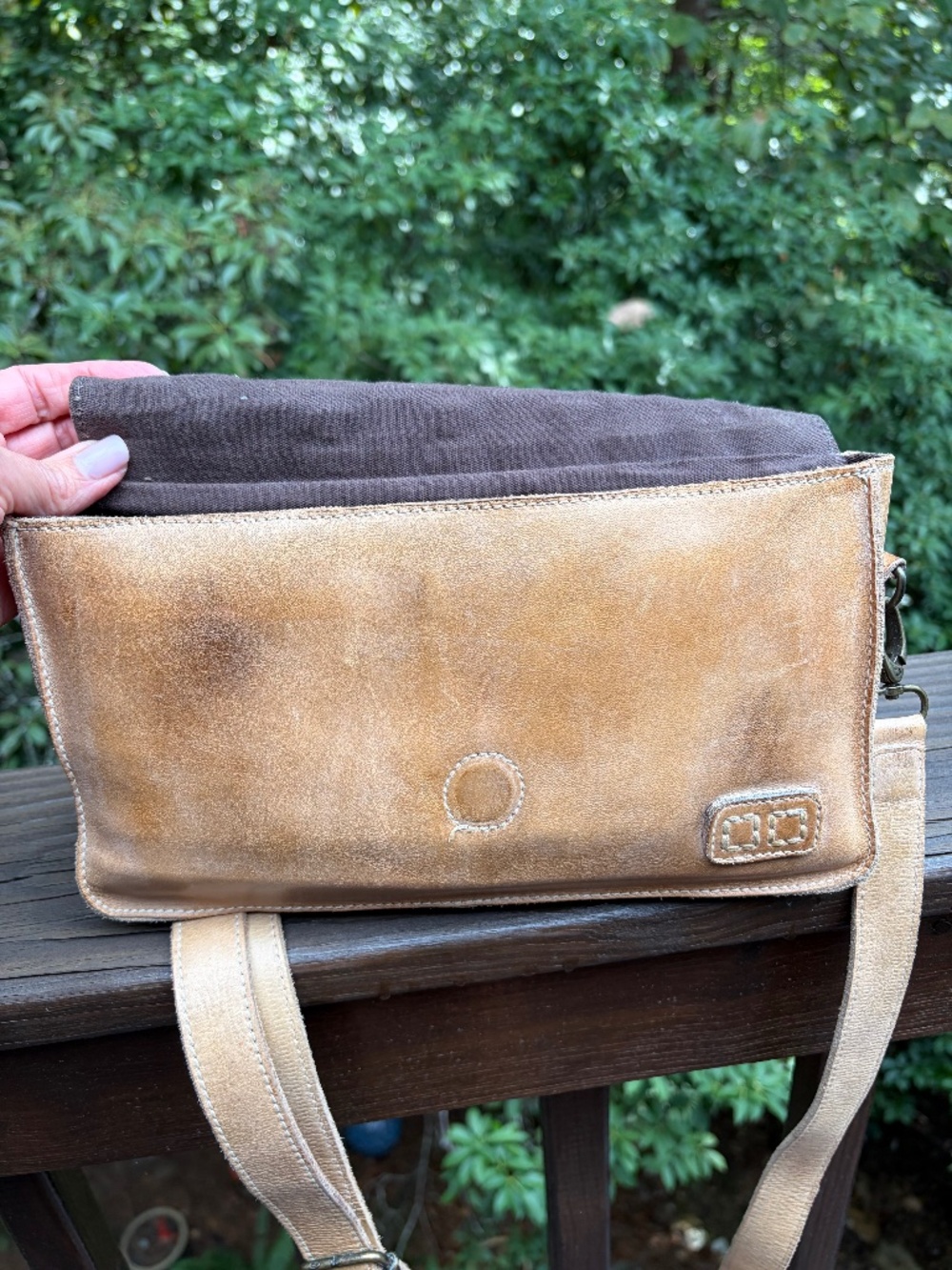 BedStu Cobbler Series Woven Flap Crossbody Handbag - Picture 6 of 11